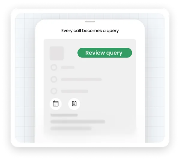 Reviewing a customer query logged from an incoming callout